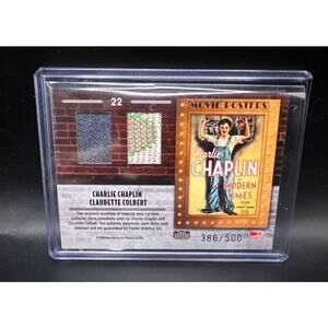 2009 Panini Charlie Chaplin Relic Card 386/500 Claudette Colbert Relic Hollywood